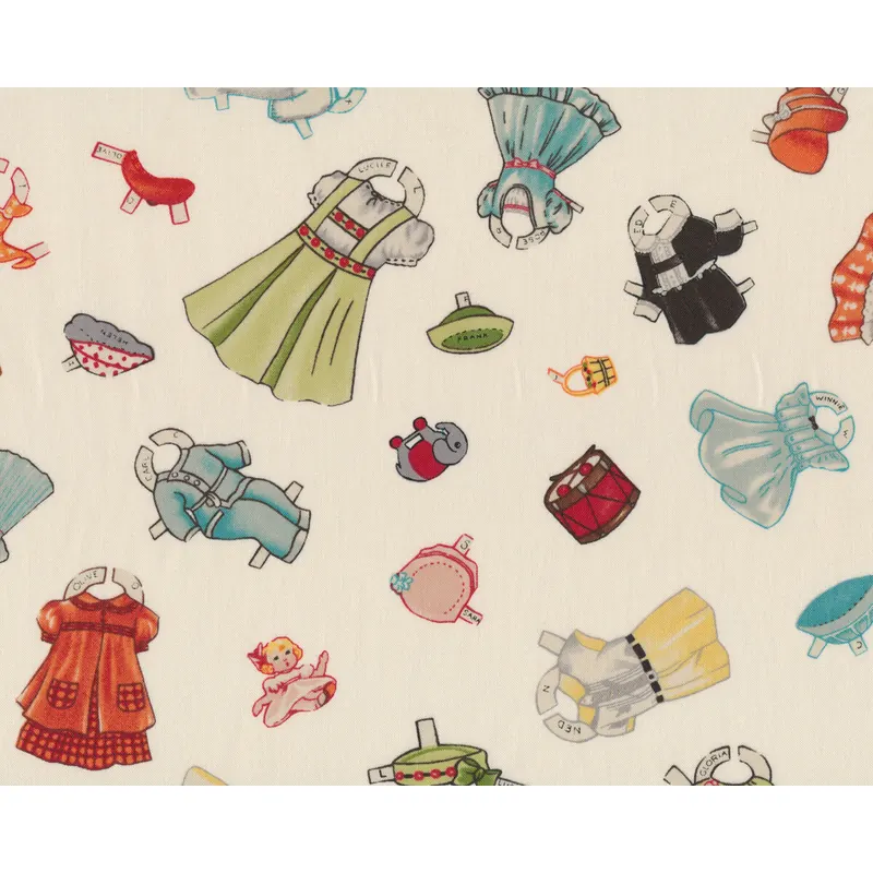 Patchworkstoff HOP, SKIP AND A JUMP, Puppenkleider, hellbeige, Moda Fabrics