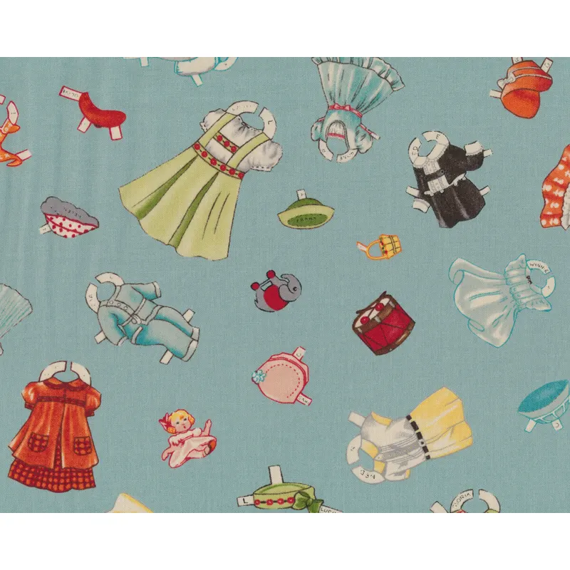 Patchworkstoff HOP, SKIP AND A JUMP, Puppenkleider, stumpfes mintgrün, Moda Fabrics