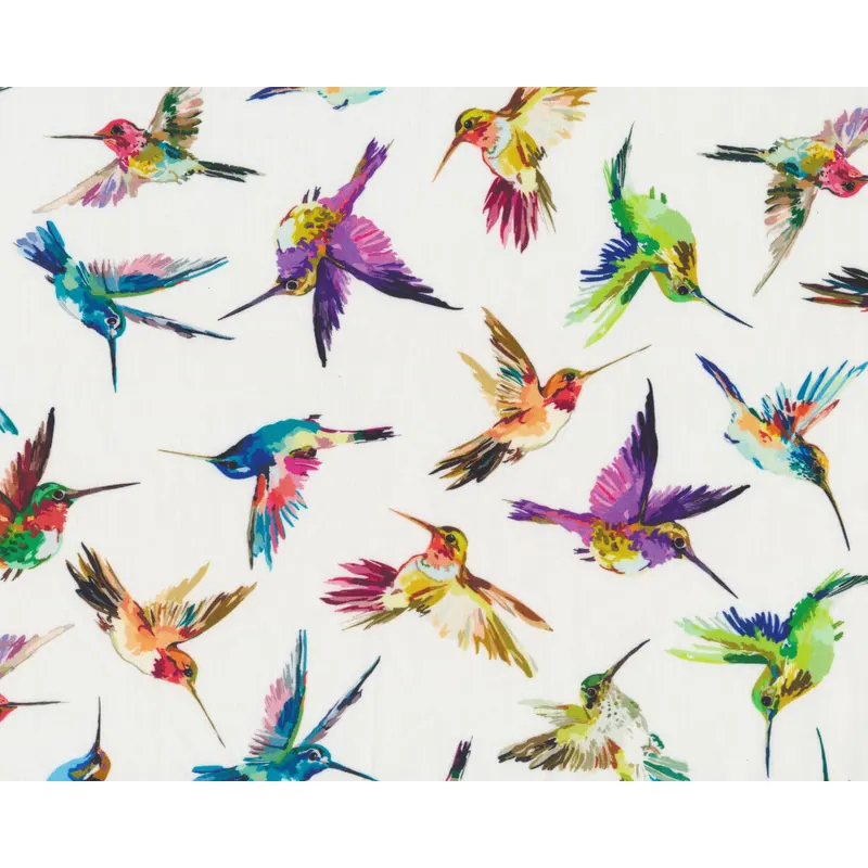 Patchworkstoff HUMMINGBIRD LANE, Kolibris, weiß, In The Beginning