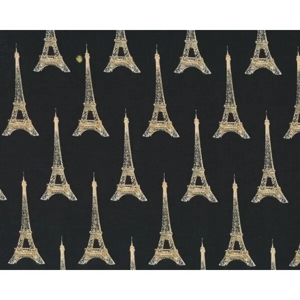 Patchworkstoff I DREAM OF PARIS, Eiffelturm, schwarz