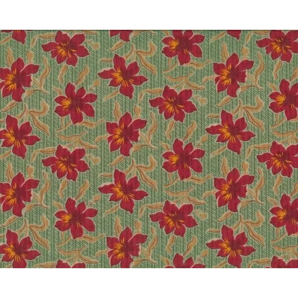 Patchworkstoff JELLY BEAN, Blüten, schilfgrün-gedecktes rot, Moda Fabrics