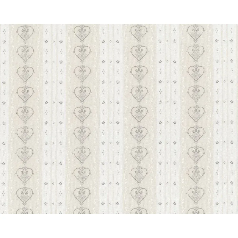 Patchworkstoff JOL, Bordürestreifen mit Herzen, helles beige-steingrau, Moda Fabrics