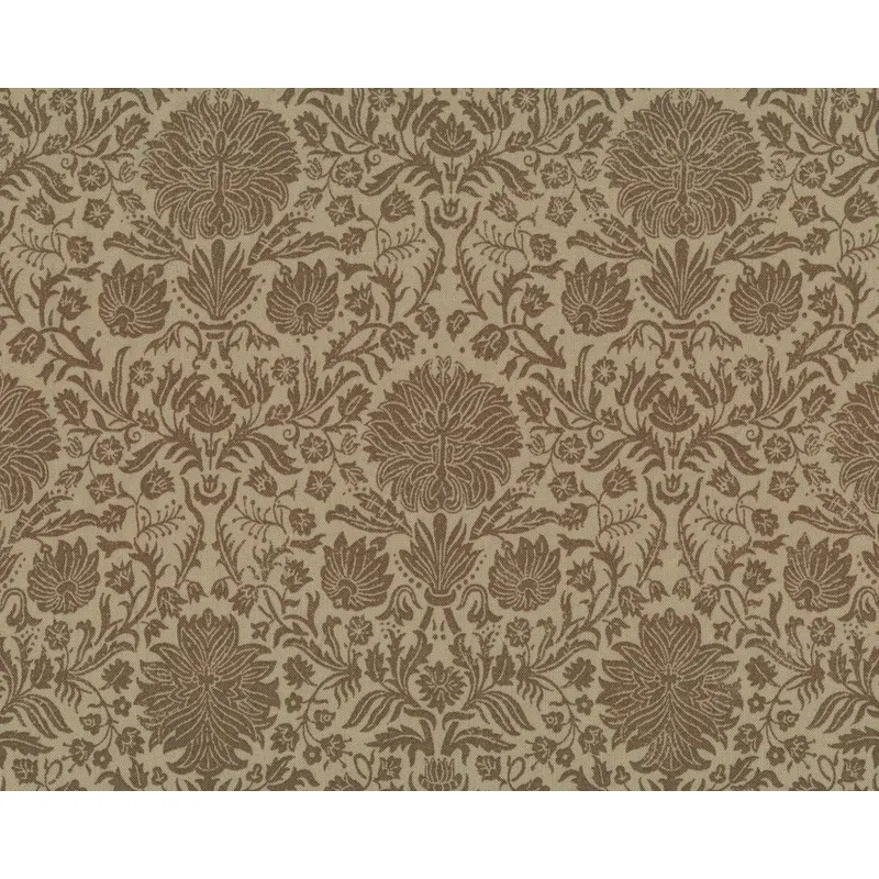 Patchworkstoff JOYEUX NOEL, Ornament-Blumen-Muster, schlammbraun-beigegrau, Moda Fabrics