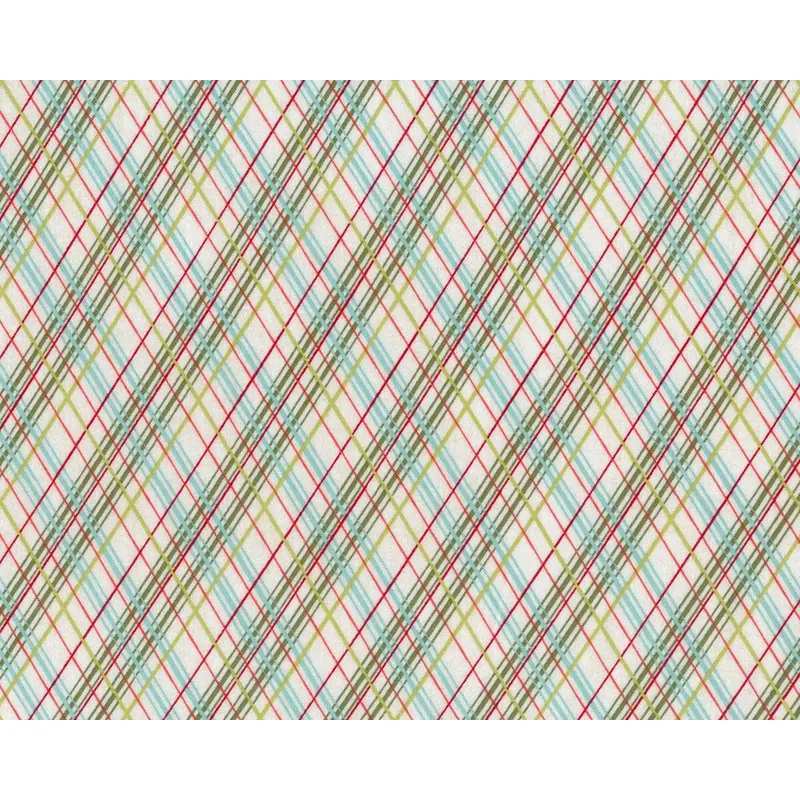 Patchworkstoff JUNIPER BERRY, Rauten-Karo, antikweiß-olivgrün, Moda Fabrics