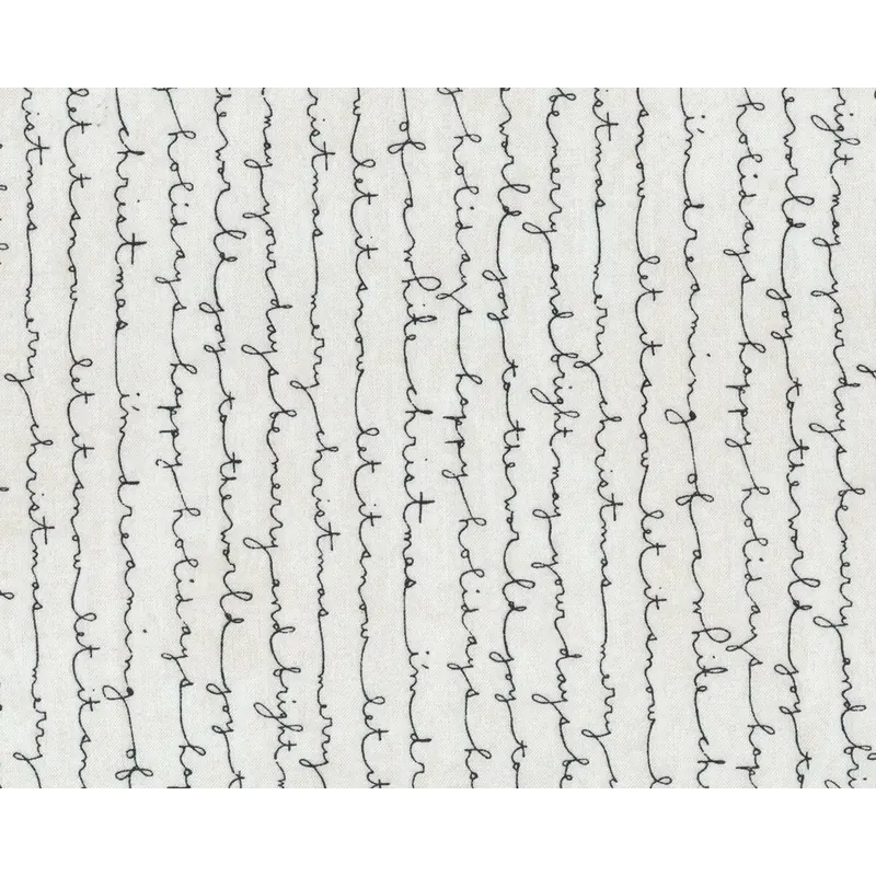 Patchworkstoff JUNIPER BERRY, Schrift-Streifen, antikweiß-schwarz, Moda Fabrics