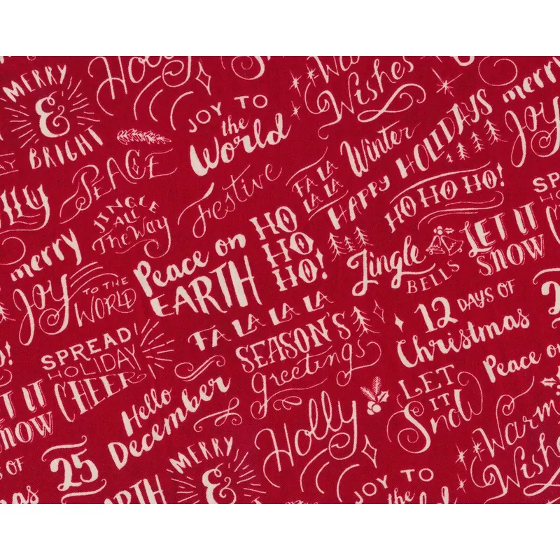 Patchworkstoff JUNIPER BERRY, Weihnachtsschrift, rot-antikweiß, Moda Fabrics