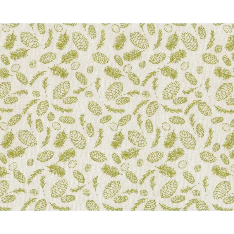 Patchworkstoff JUNIPER BERRY, Zapfen und Tannengrün, antikweiß-dunkles limette, Moda Fabrics