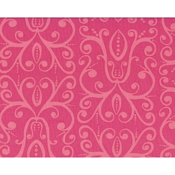 Patchworkstoff "Karavan" mit Ornamentmuster-Ranken, gedecktes pink-dunkelrosa