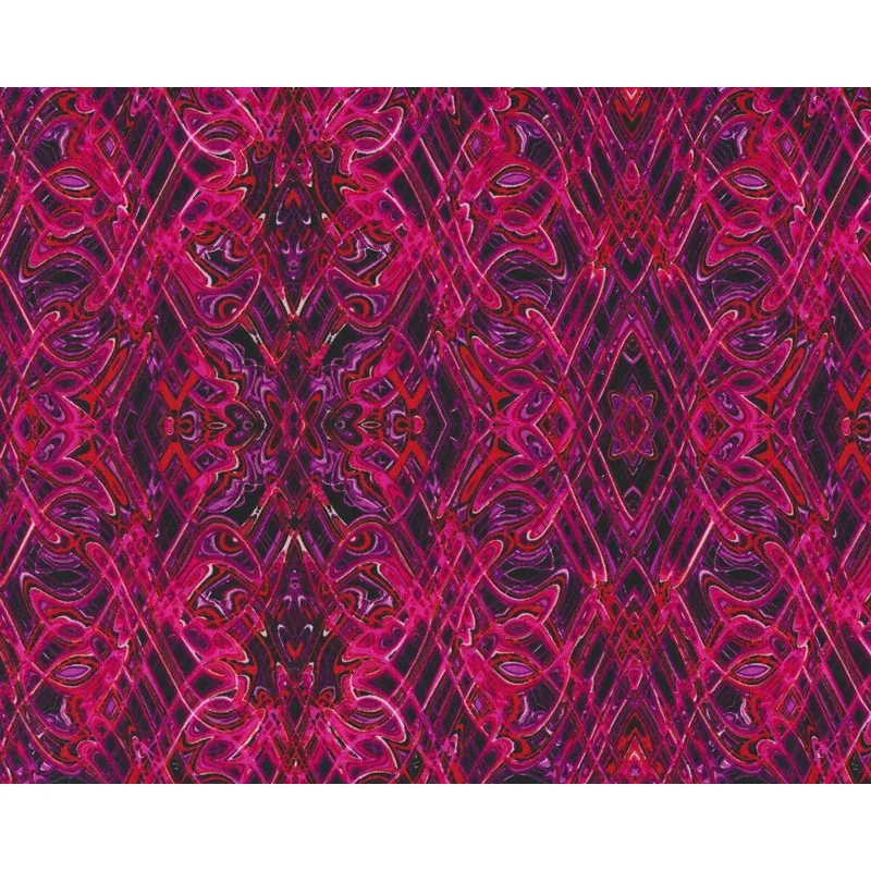 Patchworkstoff KISMET FLASH DANCE, Wellen-Kaleidoskop-Muster, fuchsia