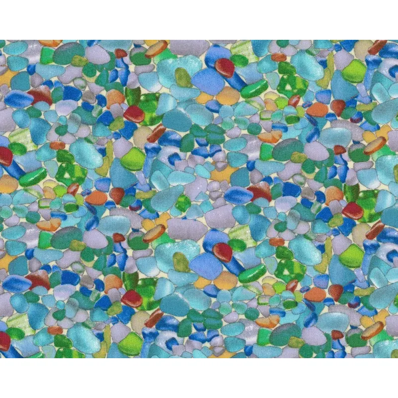 Patchworkstoff LANDSCAPE MEDLEY, Glasscherben, Elizabeth's Studio
