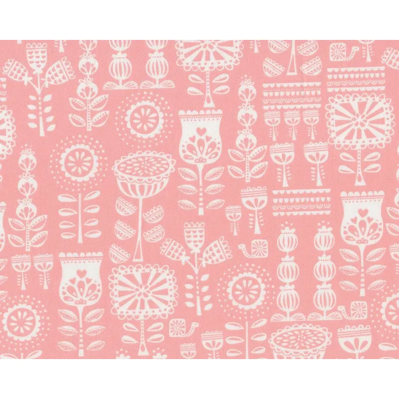 Patchworkstoff LIL' RED, folkloristische Blumen, altrosa, Moda Fabrics