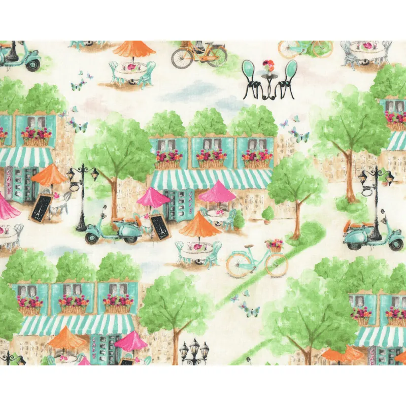 Patchworkstoff LOVE IS IN THE AIR, Cafe in Paris, Blank Quilting