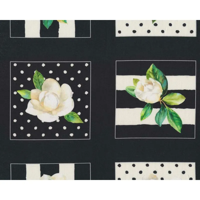 Patchworkstoff MAGNOLIAS, Blütenkästchen, P&B Textiles