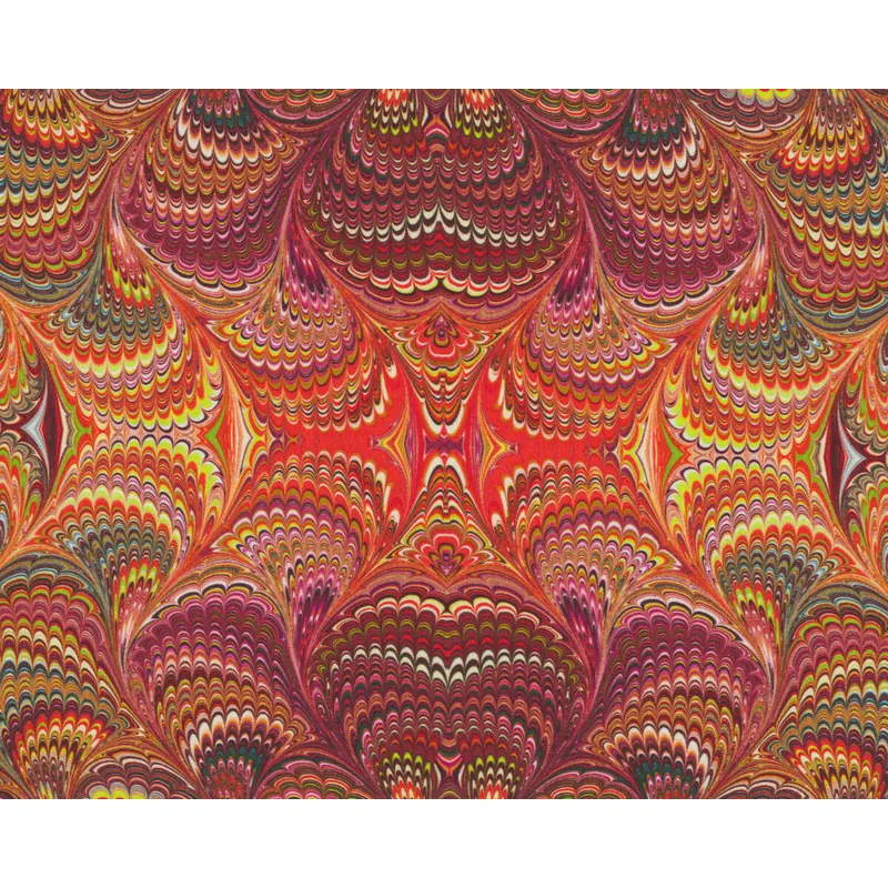 Patchworkstoff MARBLE ESSENCE, Kaleidoskop-Muster, dunkelrot, In the Beginning