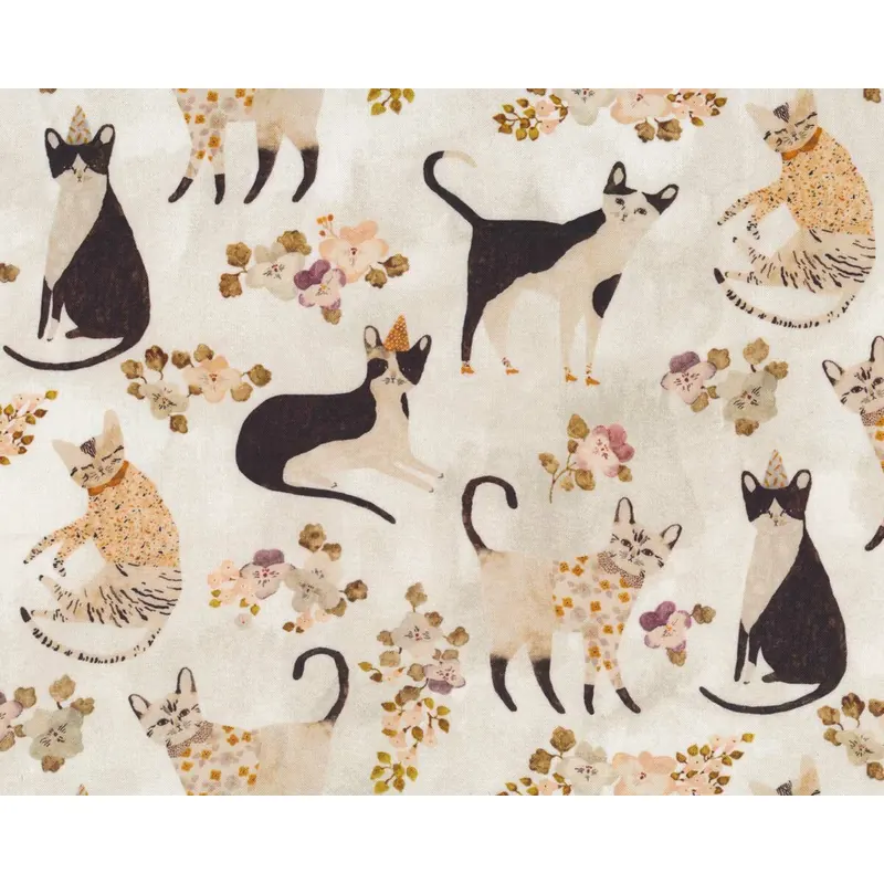 Patchworkstoff MARCEL, Katzen, Figo Fabrics