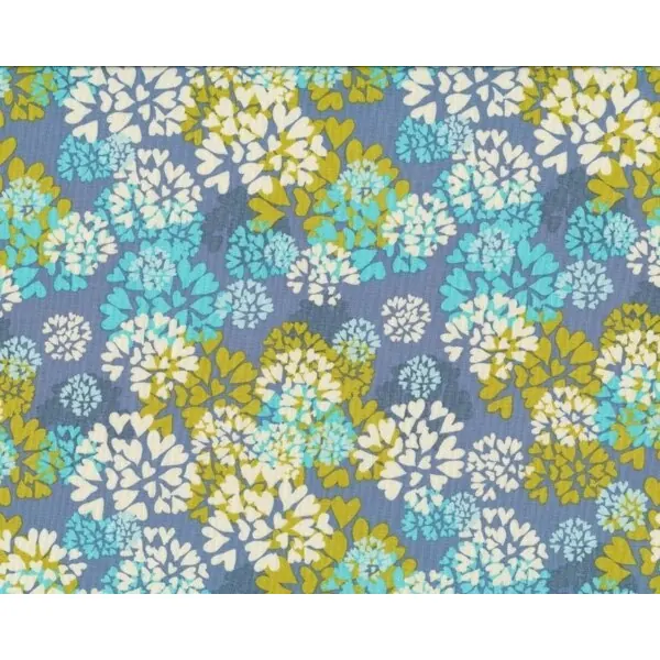 Patchworkstoff MEMORY LANE, Herzblüten, limette-taubenblau