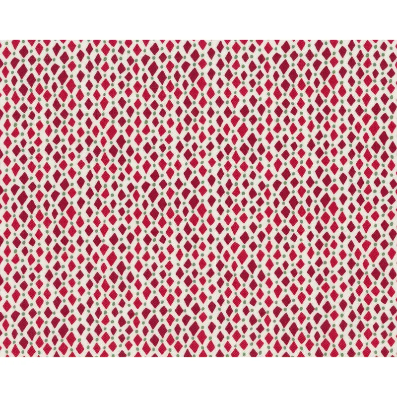 Patchworkstoff MERRY MERRY, Rauten, dunkelrot-gebrochenes weiß, Moda Fabrics