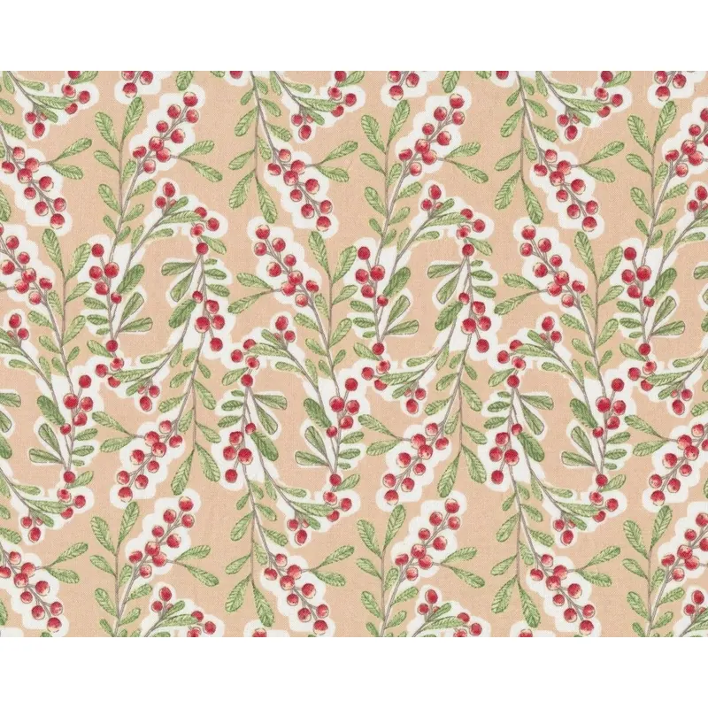 Patchworkstoff MERRY STITCHES, Ilex-Ranken, beige, Cori Dantini