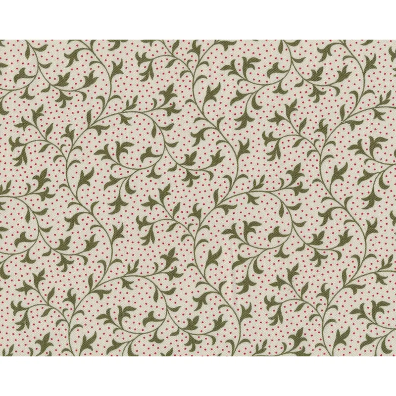 Patchworkstoff MIDNIGHT CLEAR, Blattranken, antikweiß-olivgrün, Moda Fabrics