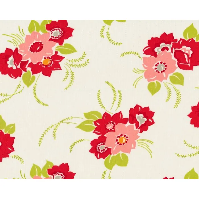 Patchworkstoff MISS KATE, Blumen-Bouquets, creme-lachsrosa, Moda Fabrics