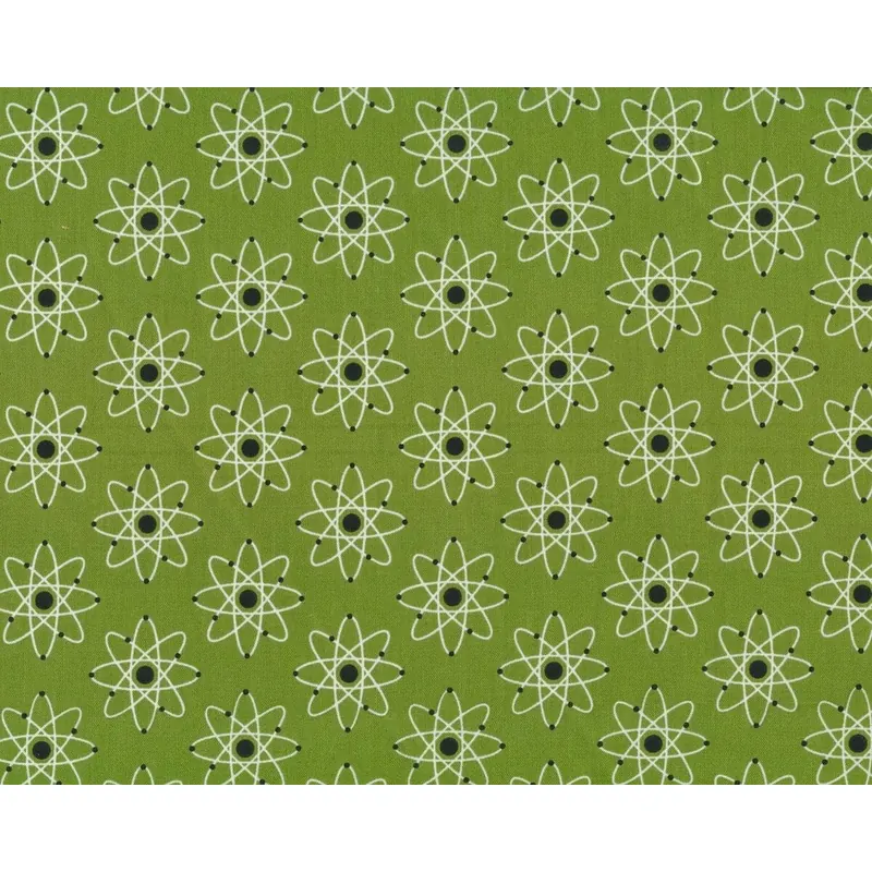 Patchworkstoff MOD GEEK, Spiralblumen, grasgrün-weiß
