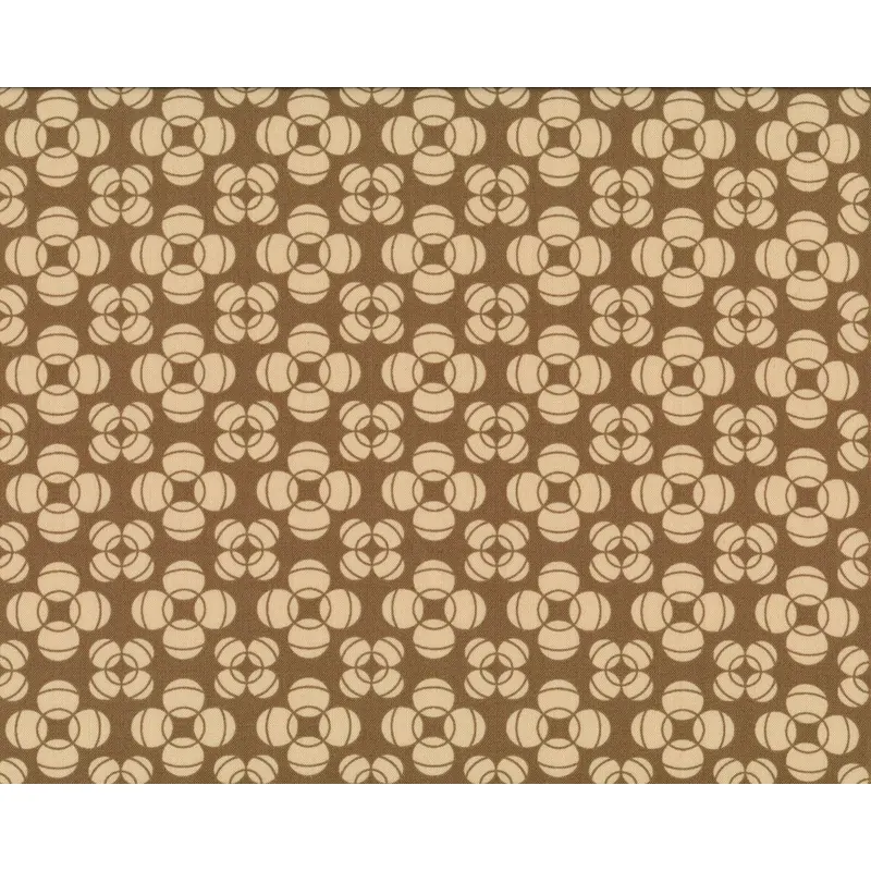 Patchworkstoff MODERN NEUTRALS, Kreisblumen, braun-sandfarben, Moda Fabrics