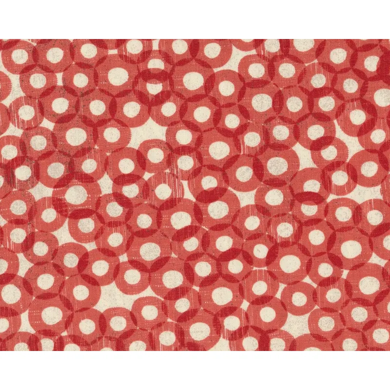 Patchworkstoff MON AMI, Ringe, pastellrot-creme, Moda Fabrics