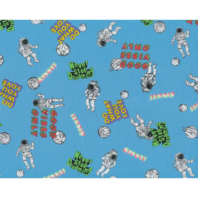Patchworkstoff MUSINGS, Astronauten, himmelblau, Robert Kaufman