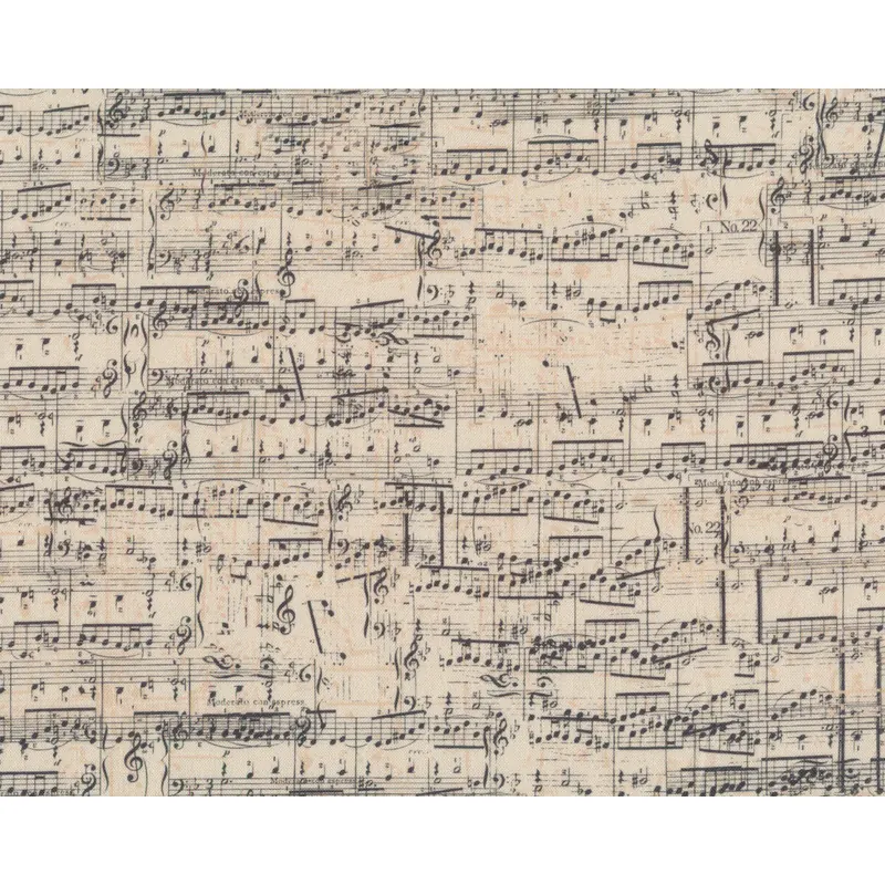 Patchworkstoff MY COMPOSITION, Musiknoten, natur