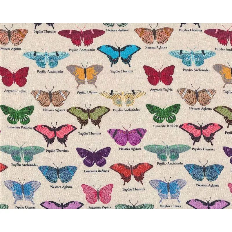 Patchworkstoff MY FLUTTER BY, Schmetterling, hellbeige
