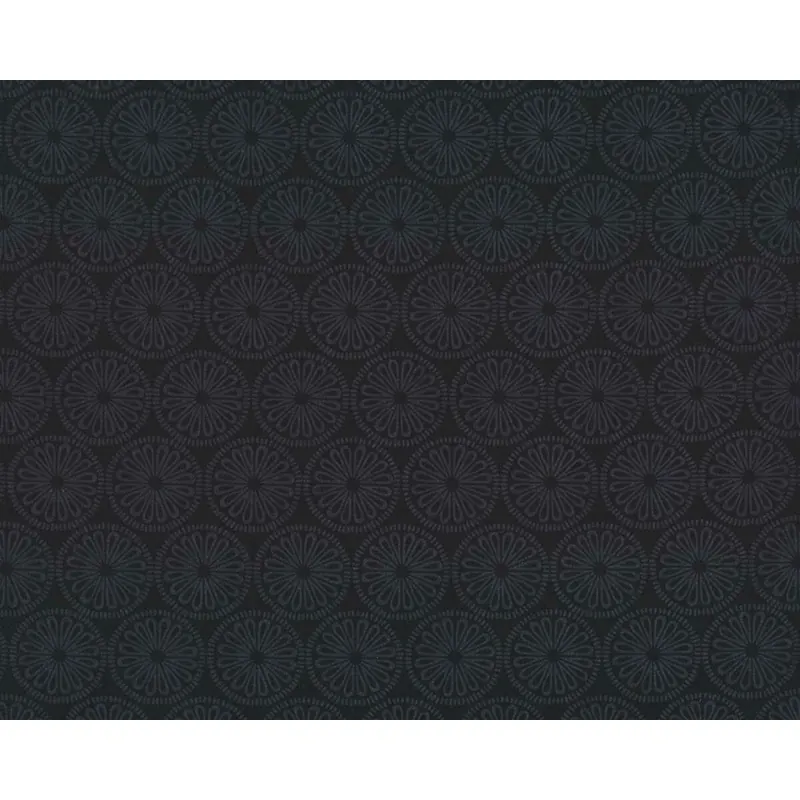 Patchworkstoff NIGHT & DAY, Blumenkreise, schwarz, Benartex
