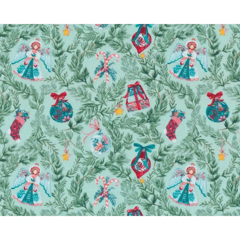 Patchworkstoff NOEL, Baumschmuck, türkis, Windham Fabrics