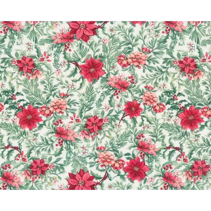 Patchworkstoff NOEL, Weihnachtsstern, wollweiß, Windham Fabrics