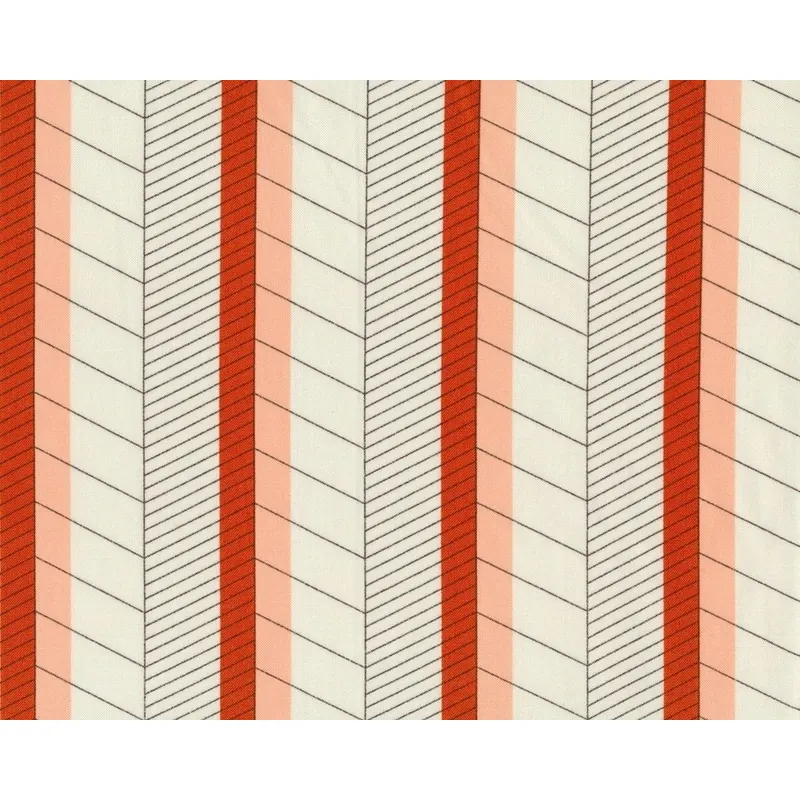 Patchworkstoff NOMAD, Fischgrat-Streifen, cremé-terracotta, Moda Fabrics