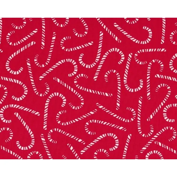 Patchworkstoff "Nordic Holiday" mit Zuckerstangen, rot-weiß
