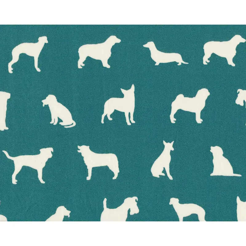 Patchworkstoff, Organic Cotton FARM FRESH, Hunde, dunkles türkisgrün