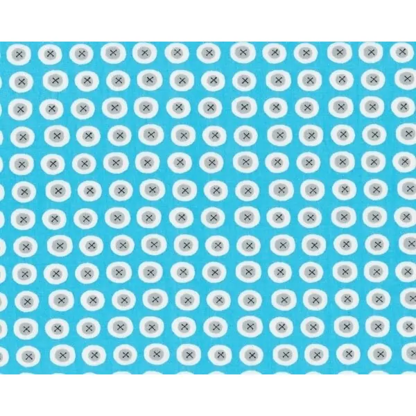 Patchworkstoff Organic Cotton GOTS, HAVANA, Knopf-Kreise, himmelblau