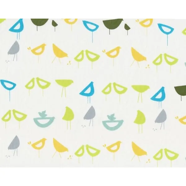 Patchworkstoff Organic Cotton GOTS, HAVANA, Piepmätze, türkisblau-weiß