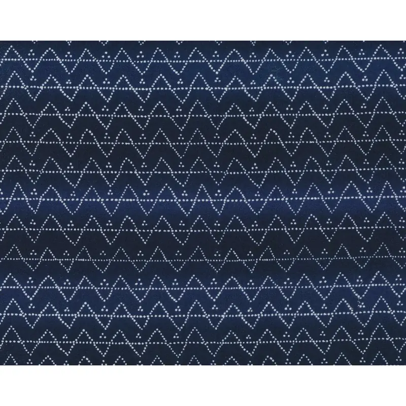 Patchworkstoff Organic Cotton MOODY BLUES, Zackenstreifen, dunkelblau-gebrochenes weiß