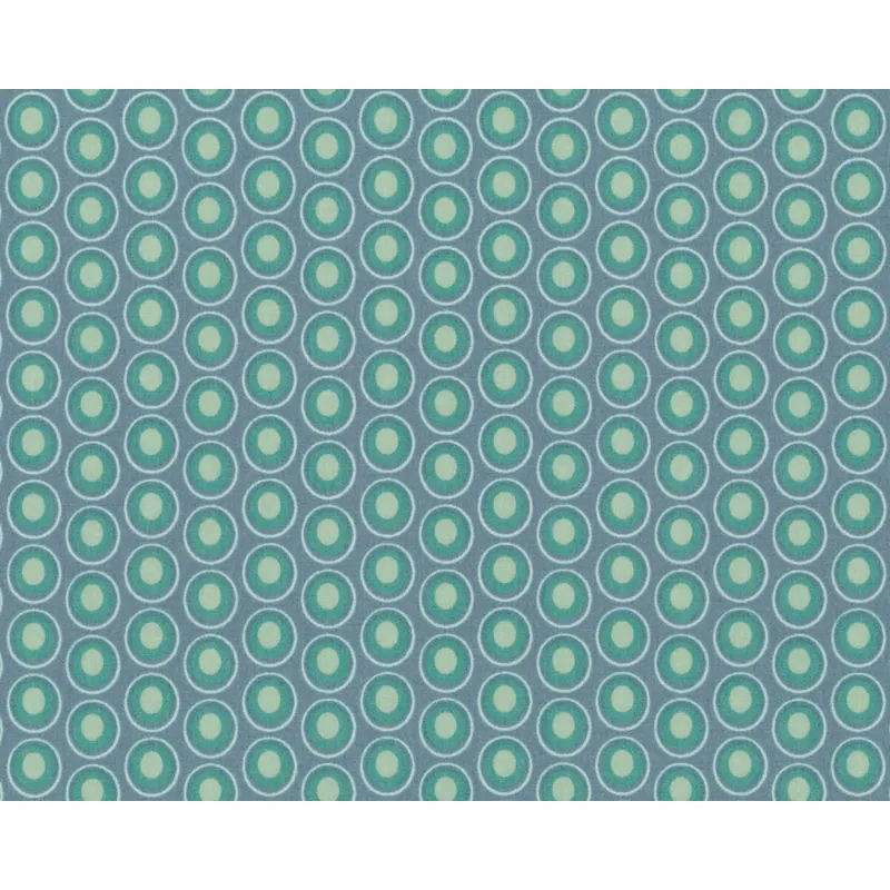 Patchworkstoff OVAL ELEMENTS, Pfauenaugen, blaugrau-jadegrün, Art Gallery