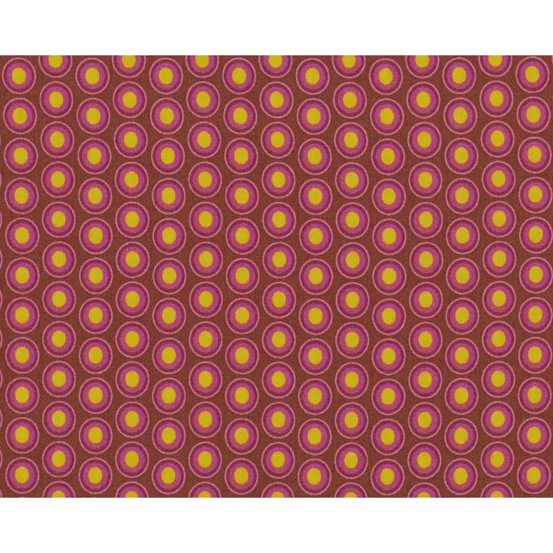 Patchworkstoff OVAL ELEMENTS, Pfauenaugen, braun-pink, Art Gallery