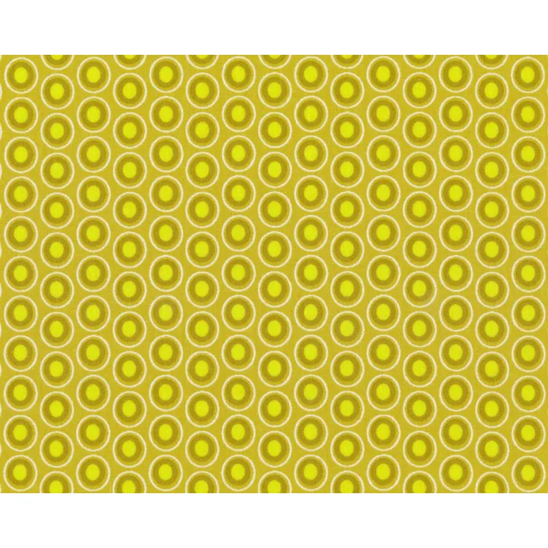 Patchworkstoff OVAL ELEMENTS, Pfauenaugen, olivgelb, Art Gallery
