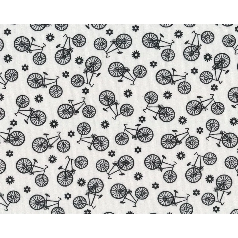 Patchworkstoff PARADOX, Fahrräder, weiß-schwarz, Blank Quilting