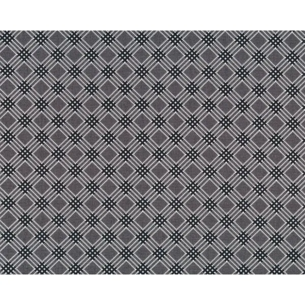 Patchworkstoff "Penelope" mit Diagonal-Karo, steingrau