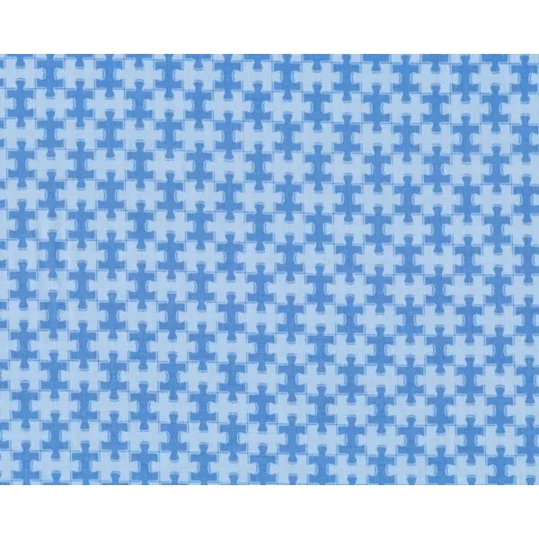 Patchworkstoff "Pieces of Hope" mit Puzzle-Teilen, hellblau-himmelblau