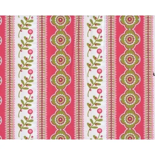 Patchworkstoff PILLOW & MAXFIELD mit Blüten-Musterstreifen, pink-limette