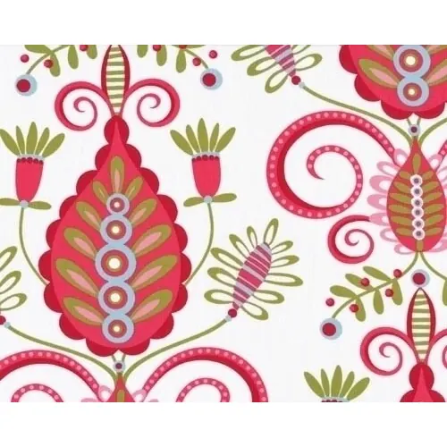 Patchworkstoff PILLOW & MAXFIELD mit Phantasie-Blüten, pink-weiß