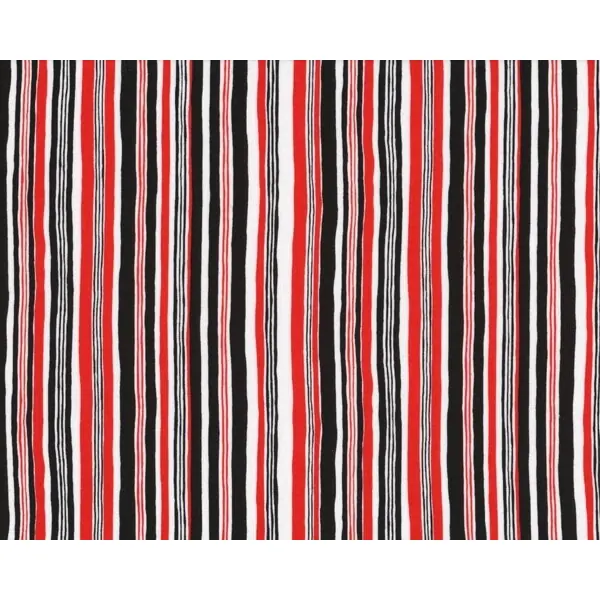Patchworkstoff "Poppy" mit Streifen, schwarz-weiß-rot
