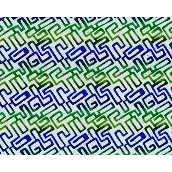 Patchworkstoff "Premier Lord" mit Batik-Zacken-Streifen, blau-grün-hellgrün