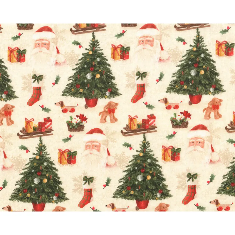 Patchworkstoff PULLOVER, Weihnachtsbaum, beige-grün
